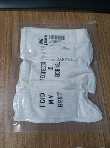 3 Pairs of Tennis Socks, White Tennis Socks for Men and Women, 36-42, Funny Sports Socks with Saying One Size, Breathable Cotton Socks for Home, Leisure, Sports, White, 36-42 - Medaid International