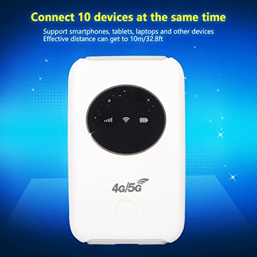 Zyyini - 4G LTE Portable Hotspot, 300Mbps Speed, Unlocked 5G, Supports 10 Devices