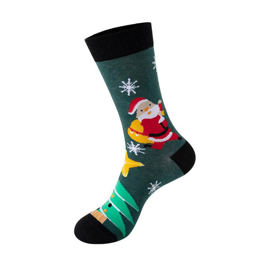 Fun Crazy Christmas Crew Socks for Men Women, Novelty Colorful Festival Xmas Printed Dress Socks Gifts for Happy Xmas (Santa Claus-277) - Medaid International