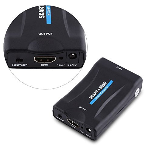 Bewinner - 720P/1080P Scart to HDMI Converter with USB Cable & Audio Video Output