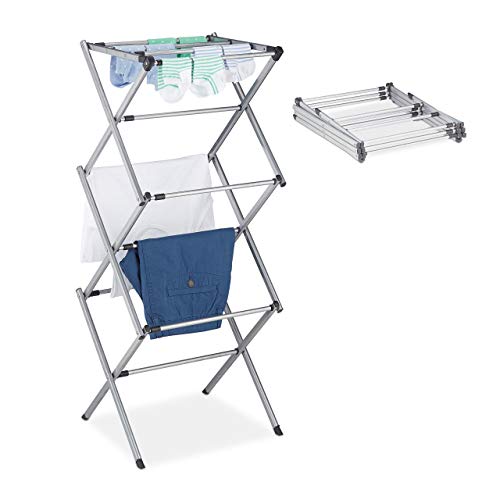 Relaxdays - Foldable & Extendable Laundry Stand With 11 Rails, Space-Saving Drying Rack