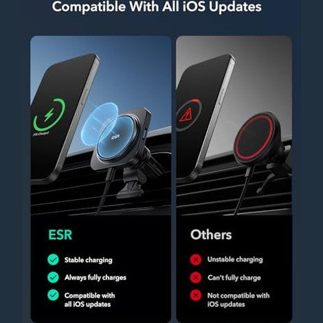 Esr - Qi2 15W MagSafe Car Charger, Magnetic Air Vent Mount, Fast Charging