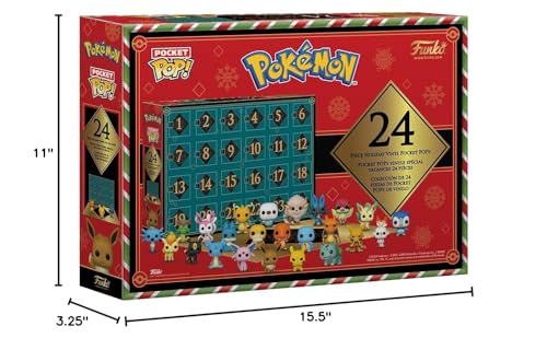 Funko Pop! Advent Calendar: Pokemon - 24 Days of Surprises - Collectible Vinyl Mini Figures - Mystery Box - Gift Idea - Holiday Present for Girls, Boys & Kids - Christmas Countdown - Medaid International