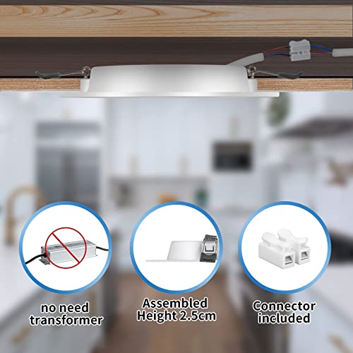 Eande - 10 x 5W LED Recessed Spotlights, IP44 Waterproof, Cool White 6500K