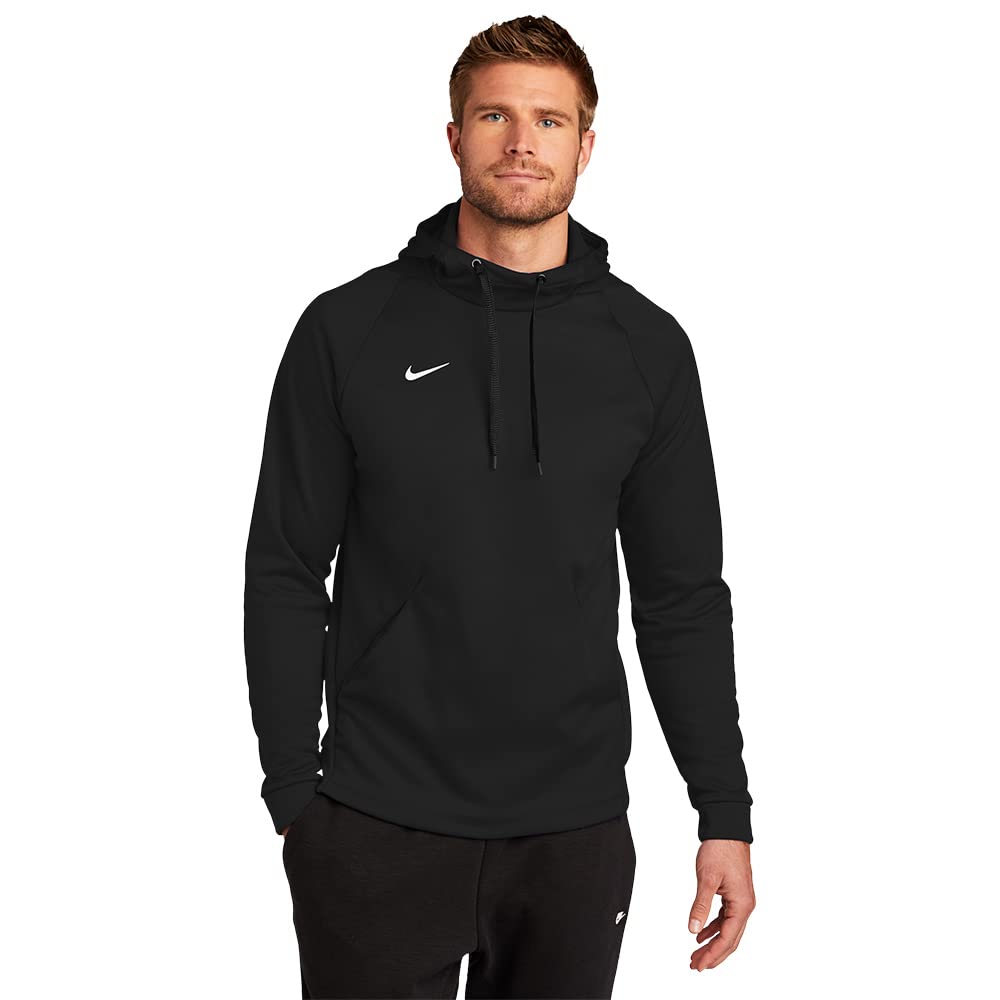 Nike Men's Therma Pullover Hoodie (Black/White, Medium) - Medaid International