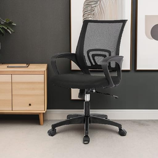 PayLessHere Home Office Chair Desk Computer Chair Adjustable Ergonomic Lumbar Support Armrest Executive with High Density Mesh 360 Degree Swivel Chair for Men Women Adults, Black - Medaid International