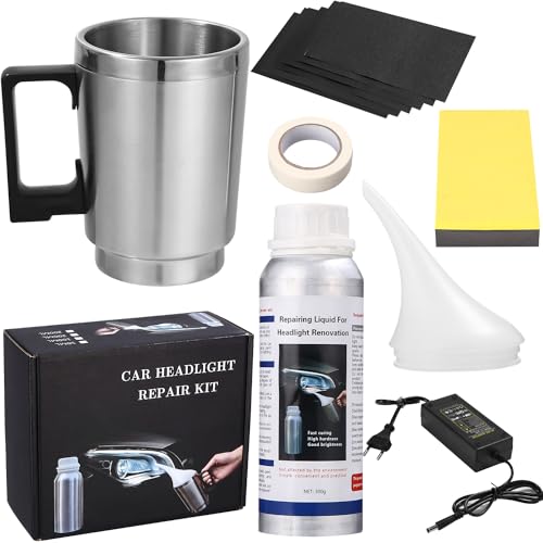 Leazzle - Headlight Polishing Set with 200ml Repair Fluid & Yellowing Removal