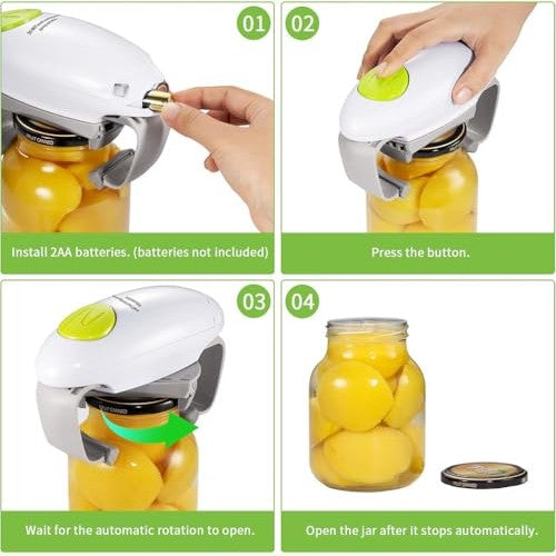 Gayayas - Electric Can Opener with One Touch Switch, Handsfree & Safe Design