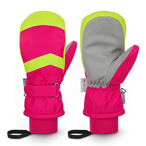 Homord - Waterproof Children's Ski Gloves, Warm Thinsulate Mittens for 4-14 Years