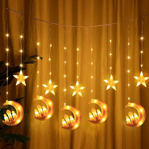 Sunshine Smile - 138 LED Star Moon Fairy Lights, USB & Battery Operated, 8 Modes
