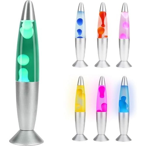 Cellustop - Rocket Lava Lamp with Decorative Wax, 2 R39 Bulbs, Heavy Duty Glass
