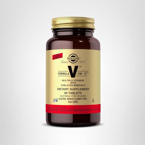 Solgar Formula VM-75, 90 Tablets - Multivitamin with Chelated Minerals - Vitamin A, B6, B12, C, D, E - Biotin, Magnesium, Calcium, Iron, Zinc - Vegan, Gluten Free, Dairy Free, Kosher - 90 Servings - Medaid International