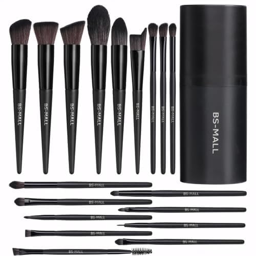 BS-MALL Makeup Brush Set 18 Pcs Premium Synthetic Foundation Powder Concealers Eye shadows Blush Makeup Brushes with black case - Medaid International