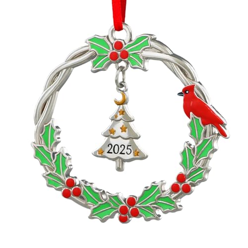 2025 Christmas Tree Ornaments for Women Metal Hanging Ornament for Windows Car Living Room Xmas Stocking Stuffers for Girl Friend Teens Cardinal Gifts - Medaid International