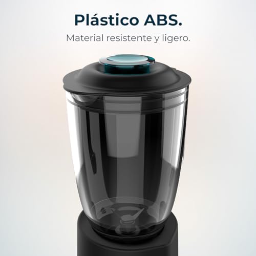 Cecotec - 2000W Glass Blender with Black Titanium Blades, 1.5L Capacity