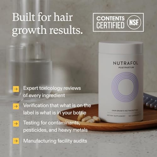 Nutrafol Postpartum Hair Growth Supplements, Clinically Tested for Visibly Thicker Hair and Less Shedding, Breastfeeding-friendly - 1 Month Supply - Medaid International