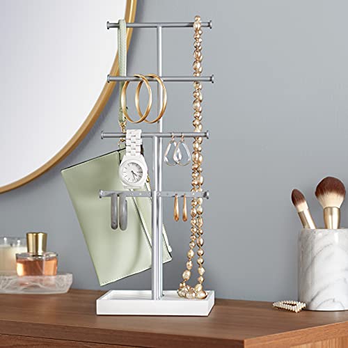 Amazon Basics Four-Tier Jewelry Tree Stand - White/Nickel - Medaid International