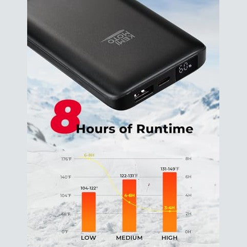 Kemimoto - 10000mAh Power Bank for Heated Vests, Ultra-Compact & Portable