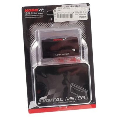 KOSO Digital Thermometer - Super Slim, Dual Display for Oil and Water Temperature, Red LED