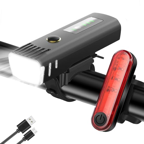Tatopa - USB Rechargeable LED Bicycle Light Set, Waterproof Front & Rear Lights