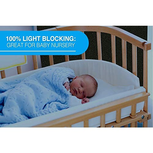 Total Blackout Window Film: 100% Light Blocking Film with Heat Resistant White Side - Room Darkening, Static Cling Film for Privacy & Day Sleep - No Residue, Stops UV, Easy Removal (17.5 x 80 in.) - Medaid International