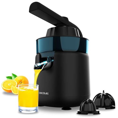 Cecotec - EssentialVita Hyden Electric Citrus Juicer 120W, 2 Cone Sizes, Stainless Steel & Plastic, 250ml Capacity