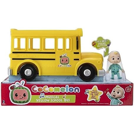 Cocomelon Feature Musical Vehicle Yellow School Bus, multi, CMW0015, Cocomelon Yellow School Bus - Medaid - Lebanon