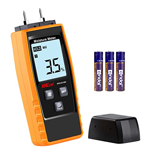 Xrclif - Digital Wood Moisture Meter with Backlight, Accurate Humidity Detection