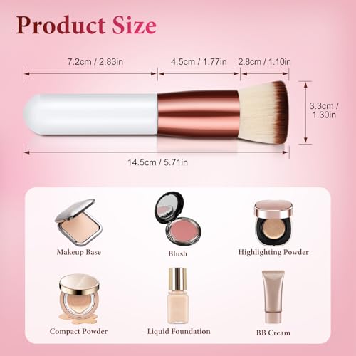 Glasflength - Dense Synthetic Kabuki Foundation Brush for Creamy Liquid Application