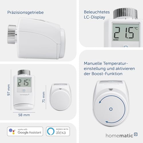 Homematic IP - Smart Radiator Thermostat with App & Voice Control, Alexa Compatible