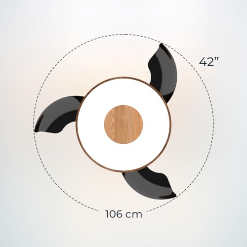Cecotec - Ceiling Fan with Light, Retractable Blades, Remote Control, 42" DC Motor