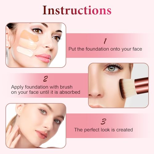 Glasflength - Dense Synthetic Kabuki Foundation Brush for Creamy Liquid Application