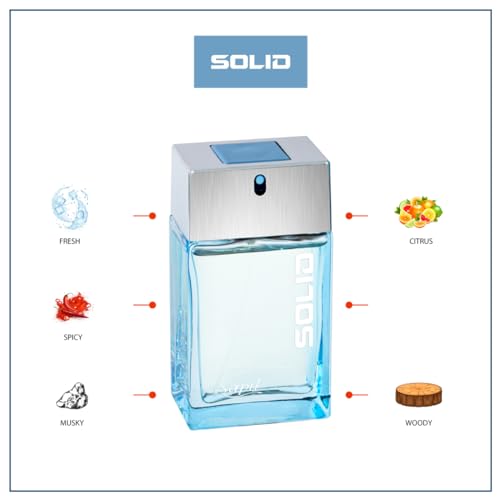 Sapil Solid Eau de Toilette for Men – Long-Lasting Dubai Toilette – Citrus, Woody, Musky & Warm Spicy Scent with Fresh & Powdery Notes – 3.4 Oz(100ml) –Premium Arabic Toilette for Daily & Evening Wear - Medaid International