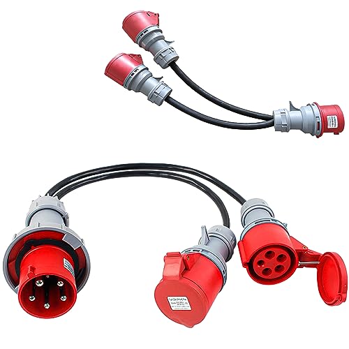 Munloo - CEE Power Extension Cable with 32A Plug, 16A Terminals, Durable Design