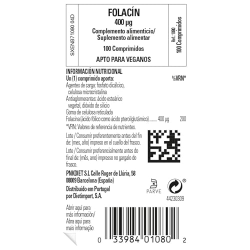 Solgar Folate 666 mcg DFE (Folic Acid 400 mcg), 100 Tablets - Heart Health - Prenatal Support - Non-GMO, Vegan, Gluten Free, Dairy Free, Kosher - 100 Servings - Medaid International