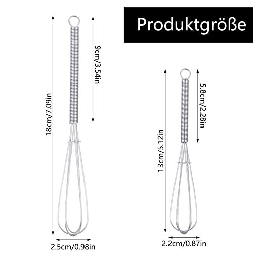 Opopark - Professional Plus Whisk Set, Stainless Steel, 13cm & 18cm, Pack of 6