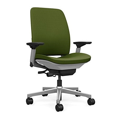 Steelcase Amia Task Chair: Platinum Frame/Base - 4 Way Adjustable Arms - Hard Floor Casters - Medaid International