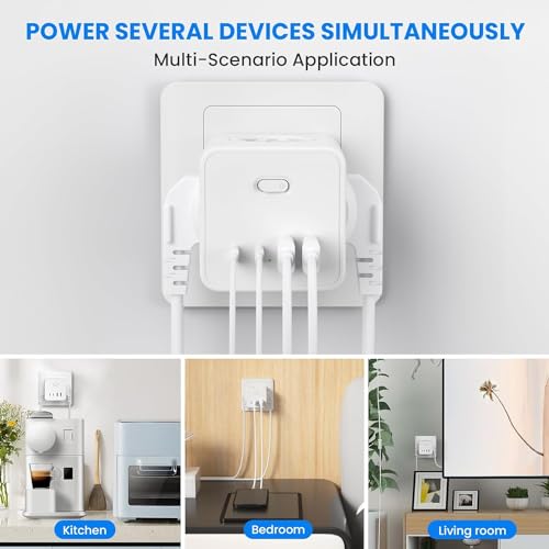 Kinglink - 8 in 1 Wall Cube with 4 AC Outlets, 2 USB, Surge Protection