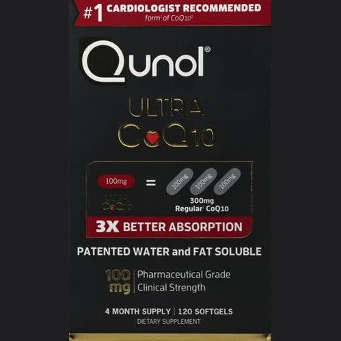 Qunol CoQ10 100mg Softgels, Ultra CoQ10 100mg, 3x Better Absorption, Antioxidant for Heart Health & Energy Production, Coenzyme Q10 Vitamins and Supplements, 4 Month Supply, 120 Count - Medaid International