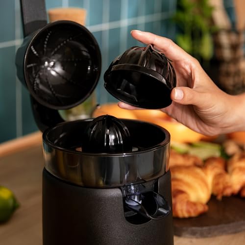 Cecotec - EssentialVita Hyden Electric Citrus Juicer 120W, 2 Cone Sizes, Stainless Steel & Plastic, 250ml Capacity