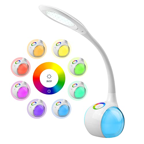 Wilit - Dimmable Gooseneck LED Desk Lamp with Touch Control & Colorful Light