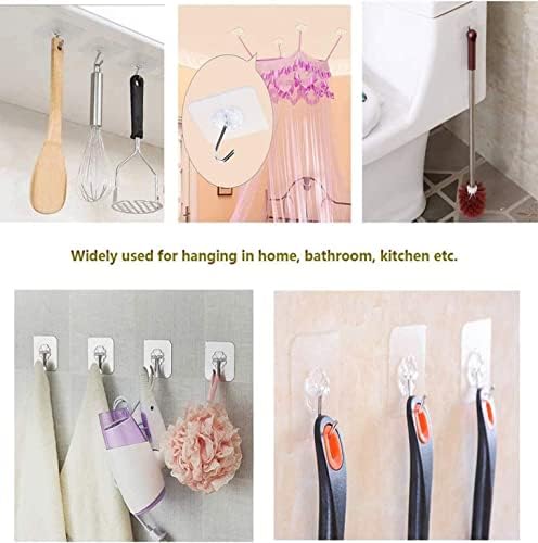 SKY-TOUCH Adhesive Wall Hooks 20 Pcs, Transparent Strong Suction Hooks For Home Kitchen and Bathroom, Heavy Duty Nail Free Sticky Hangers with Hooks Utility Towel Bath Ceiling Hooks, Transparent - Medaid - Lebanon