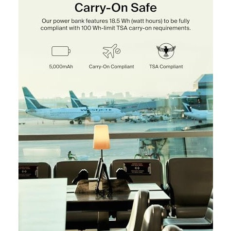 Belkin Portable Charger, Wireless Power Bank 5000 mAh MagSafe Charger 7.5W, Built-in Pop-up Kickstand - Compatible w/iPhone 17, Air, Pro, ProMax, AirPods, Apple Watch, Google Pixel 10, etc. - Black - Medaid International