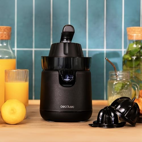 Cecotec - EssentialVita Hyden Electric Citrus Juicer 120W, 2 Cone Sizes, Stainless Steel & Plastic, 250ml Capacity