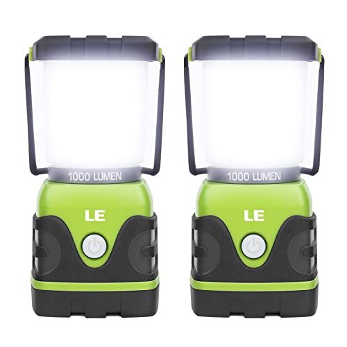 Lepro - 1000 Lumen Dimmable Camping Lanterns, Battery Powered, Pack of 2