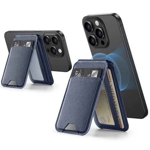 Esr - Magnetic Wallet for iPhone 15/14/13/12, Adjustable Stand, 3 Card Holder, Vegan Leather