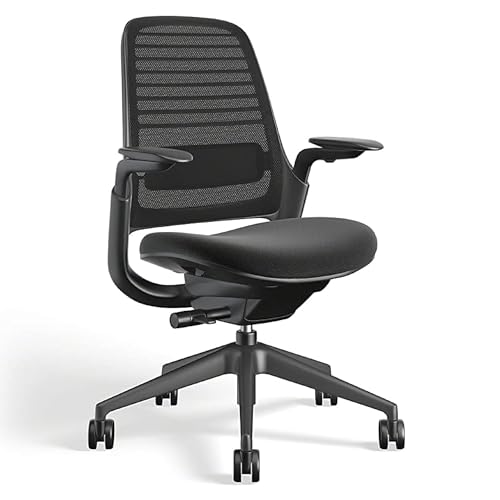 Steelcase Series 1 Office Chair - Ergonomic Work Chair with Wheels for Carpet - Helps Support Productivity - Weight-Activated Controls, Back Supports & Arm Support - Easy Assembly - Licorice|B078HG8HWF