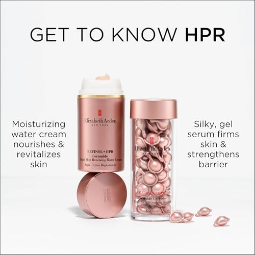 Elizabeth Arden Retinol + HPR Ceramide Rapid Skin Renewing Water Cream Face Moisturizer, Anti-Aging Wrinkle Treatment, Niacinamide, Hyaluronic Acid, Ceramides & Peptides, 1.7 fl oz - Medaid International