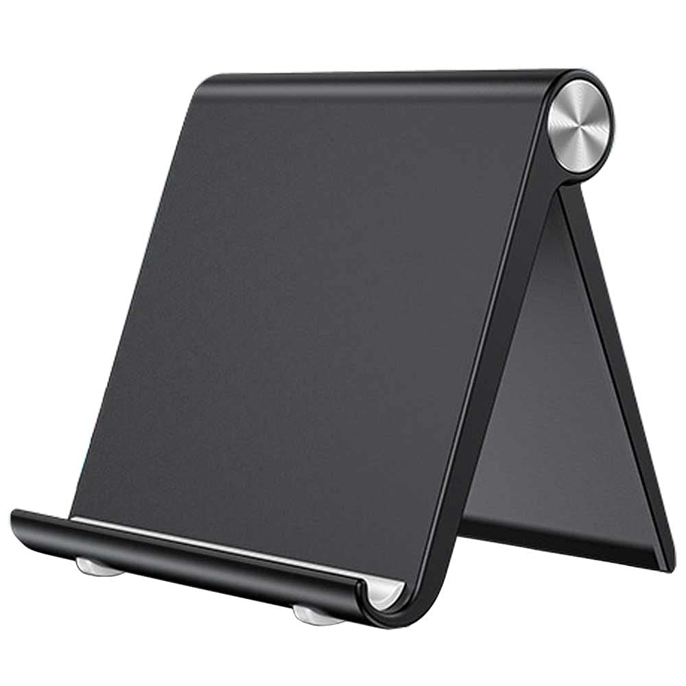 VOVIGGOL Cell Phone Stand Holder, Cellphone Holder Adjustable Desktop Phone Stand for Desk, Foldable Phone Cradle Dock Mobile Stand for iPhone iPad Tablet 4 to 7.9 Inch Smartphones (Black) - Medaid International