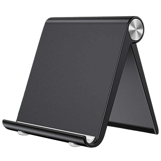 VOVIGGOL Cell Phone Stand Holder, Cellphone Holder Adjustable Desktop Phone Stand for Desk, Foldable Phone Cradle Dock Mobile Stand for iPhone iPad Tablet 4 to 7.9 Inch Smartphones (Black) - Medaid International